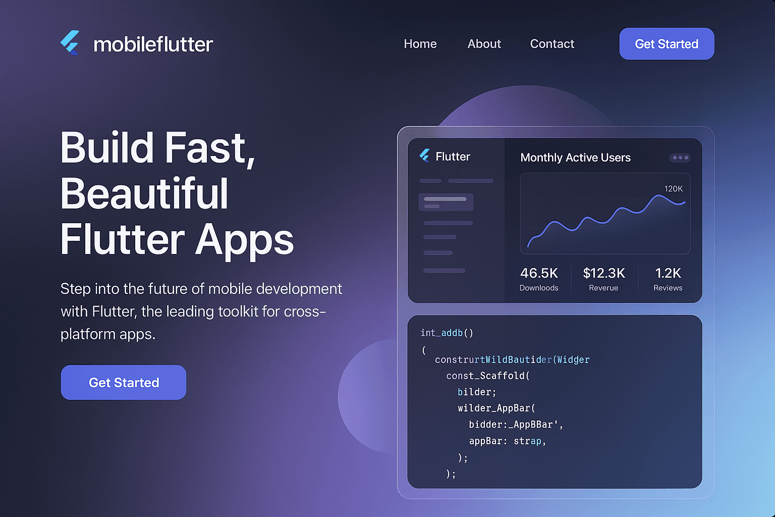 mobileflutter.com website mockup